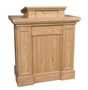 Pulpit with Rectangular Trim and Extended Shelf for Lamp and Microphone