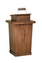 Lectern with Dual Interior Shelves for Convenient Storage and Organized Presentation Space
