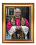 12" x 16" Pope Leo XIV Fine Textured Art Print in Beautiful 15.5" x 19.5" Antique Gold Wood Frame