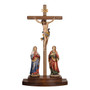 Crucifixion group Leonardo cross standing Painted Wood Statue - 5"11
