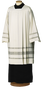 Liturgical Surplice in Wool and Polyester with Hand-Embroidered Papal Gigliuccio – Traditional Greek Key Embroidery with Square Collar