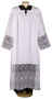 Pure Linen Alb with Embroidered Rochet and Silver Hook – Elegant Liturgical Garment for Solemn Catholic Celebrations
