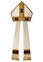 Mitre in Viscose Acetate with Swarovski Stones and Velvet Inserts – Handcrafted Liturgical Headdress with Gold Edges and Coordinated Infulae by Gamma