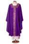 Pure Wool Chasuble with Square Neck – Classic Machine Embroidered Liturgical Vestment for Solemn Celebrations
