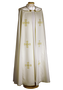 Economical 100% Polyester Cope with Gold Trim – Machine Embroidered Liturgical Vestment with Functional Hood
