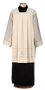 Polyester and Wool Alb with Mandarin Collar, Embroidered Crosses, and Gigliuccio Trim – Elegant and Symbolic Liturgical Vestment