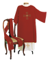 Economical Dalmatic in 100% Polyester with Machine Embroidery and Gold Trim – Affordable and Refined Vestment for Liturgical Use