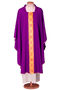 Super-Cheap 100% Polyester Chasuble with Square Collar and Chevron – Simple and Functional Vestment for Liturgical Use
