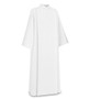 Slabbinck Front Wrap Alb in White Livorno Fabric | Lightweight Wool Alb for Concelebration, Baptism, and Lectors - X-Small
