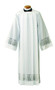 Silky Smooth Poplin Alb with 5" Lace Bands and Latin Cross IHS Embroidery – Elegant Clergy Vestment 