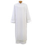 Tropical Weight Poly/Wool Clergy Alb with Latin Cross Lace – Washable Liturgical Alb with Button or Velcro Closures -X-Small
