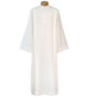 Tropical Weight Pleated Poly/Wool Clergy Alb – Washable Liturgical Alb with 12" Front Zipper, No Buttons or Velcro 