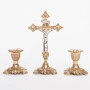 Brass Altar Cross with Silver Plated Corpus and INRI – 9 3/4" Brass Altar Cross with Silver Plated Corpus and INRI – 9 3/4"