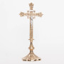 Double Sided 12 1/2" Altar Cross | Traditional Brass Cross with Double Silver Plated Corpus and INRI