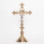 Short 24" Altar Cross | Brass with Silver Plated Corpus and INRI | Matches H-98 Altar Products Short 24" Altar Cross | Brass with Silver Plated Corpus and INRI | Matches H-98 Altar Products