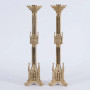 Altar Candlestick | 24" Traditional Gothic Brass Altar Candlestick with 1 1/2" Socket Altar Candlestick | 24" Traditional Gothic Brass Altar Candlestick with 1 1/2" Socket