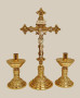 Altar Top Candlestick | 8 1/2" Brass Catholic Candle Holder with 1 1/2" Socket | Matches H-98 Altar Products