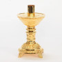 Gold Plated Altar Candlestick | 8 1/2" Traditional Catholic Candle Holder with 1 1/2" Socket | Ideal Set of Six | Matches H-98 Altar Products