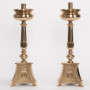 Traditional “JMJ” Altar Candlestick – 18" Polished Brass and Lacquered