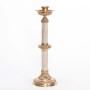 Marble & Brass Altar Candlestick – 12" Polished Brass with Marble Stems
