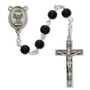 6MM BLACK GLASS COMM ROSARY