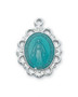 Miraculous Medal with Enamel on 18 inch chain