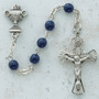 SS 5MM BLUE GLASS COMM ROSARY