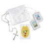 White First Communion Glass Rosary Kit