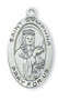 St. Dymphna medal with 18" leather cord with holy card.