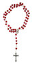 Glass Bead Catholic Rosary - Multicolor (Red)