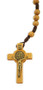 Wood St. Benedict Rosary Necklace with Clasp (Pine)