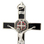 Saint Benedict Wall Crucifix with Colored Enamel (Silver-Black)