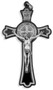 Black Saint Benedict Cross with White Enamel Inlays, 3"