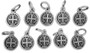 9mm Saint Benedict Medal Bracelet Charm - Pack of 10