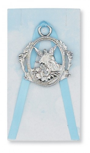 SilverPlated Guardian Angel Crib Medal by Venerare Trinity Church Supply