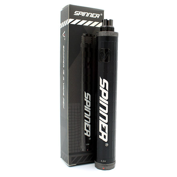 Spinner II 1650mah Variable Voltage Battery Black Package and Contents