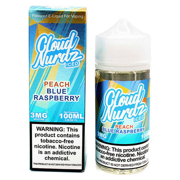 Cloud Nurdz ICED Blue Raspberry Peach - 3mg - Cloud Nurdz - 100mL 