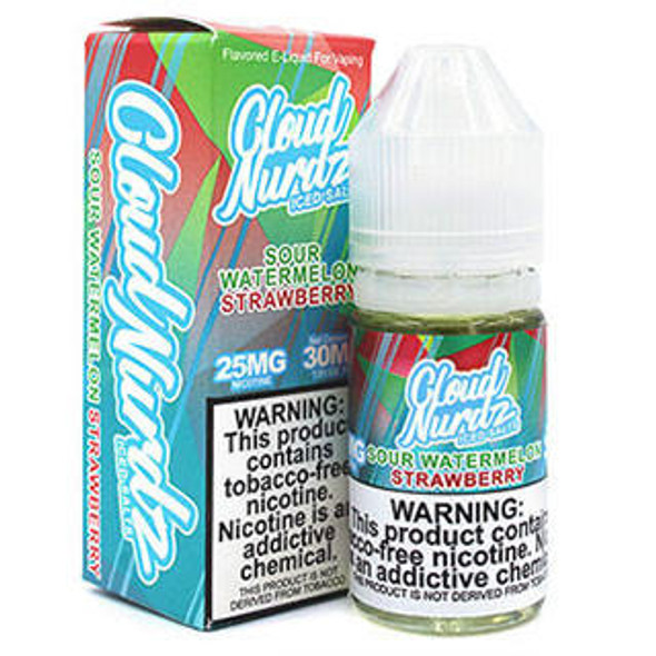 ICED Sour Watermelon Strawberry 25mg Cloud Nurdz Salt 30mL Thumbnail Sized ICED Sour Watermelon Strawberry 25mg Cloud Nurdz Salt 30mL Thumbnail Sized