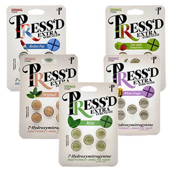 Press'd - Extra Strength - 7 Hydroxy Tablets - 5 pack - 5 Flavors - Thumbnail