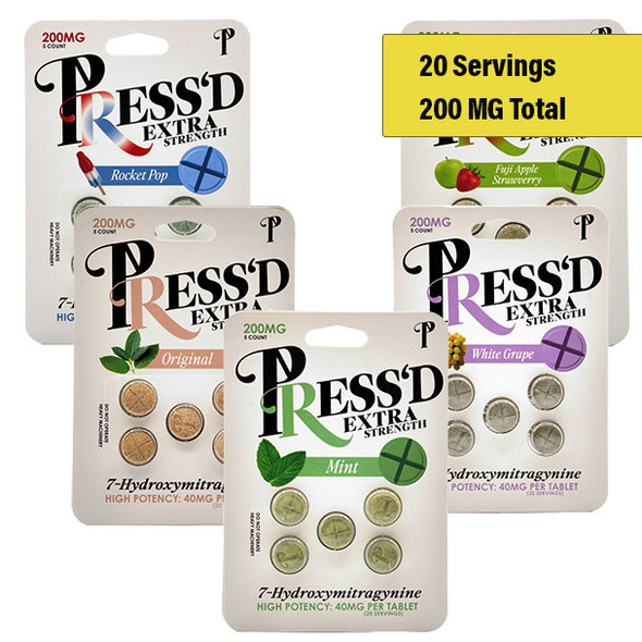 Press'd - Extra Strength - 7 Hydroxy Tablets - 5 pack - 5 Flavors