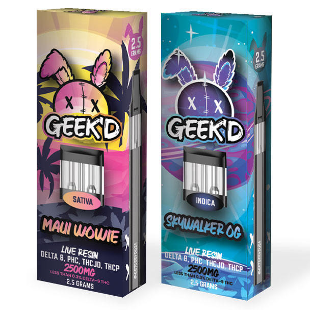 Geek’d Extracts Geek’d D8 + PHC Live Resin ( 2 In 1 ) 2.5g Disposables 