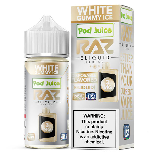 White Gummy Ice - 6mg - Pod Juice x Raz - 100mL