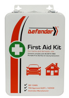 Defender Tough First Aid Kit Metal Case Home Car Kit Image One Defender Tough First Aid Kit Metal Case Home Car Kit Image One