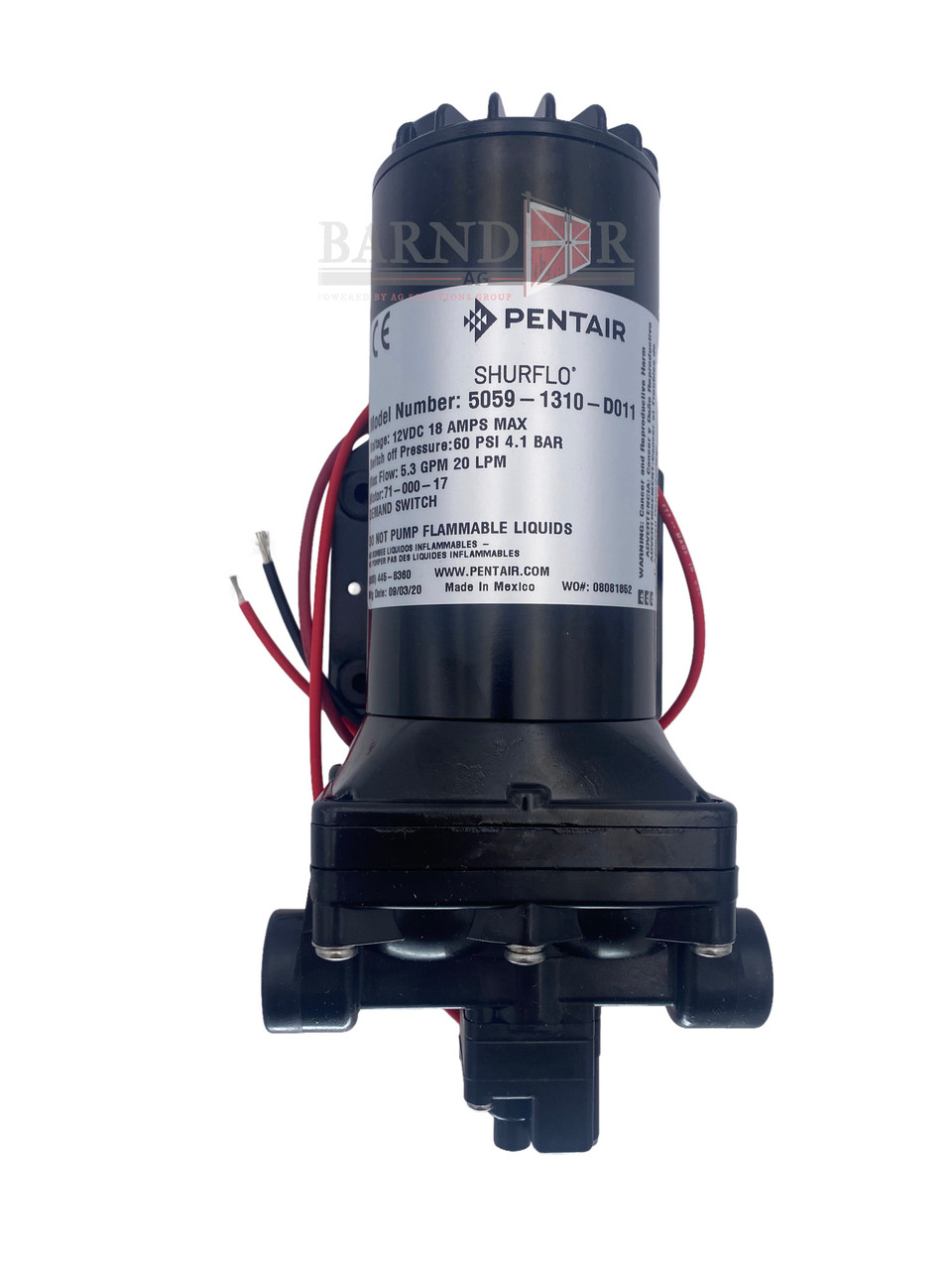 Shurflo 5059-1310-D011 5.3 GPM Automatic Demand 12VDC Diaphragm Pump with 60 PSI Built-in Pressure Switch, Viton Valves, Self-Priming \u0026 1/2\