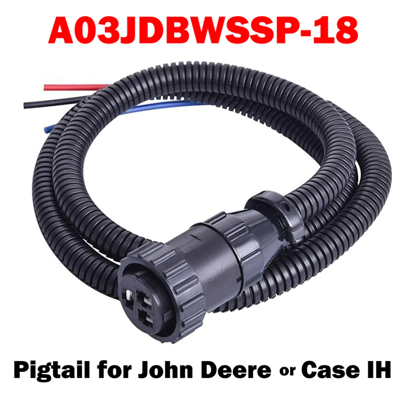 Sensor-1 18" Pigtail for John Deere \ Case IH, Female Connector | A03JDBWSSP