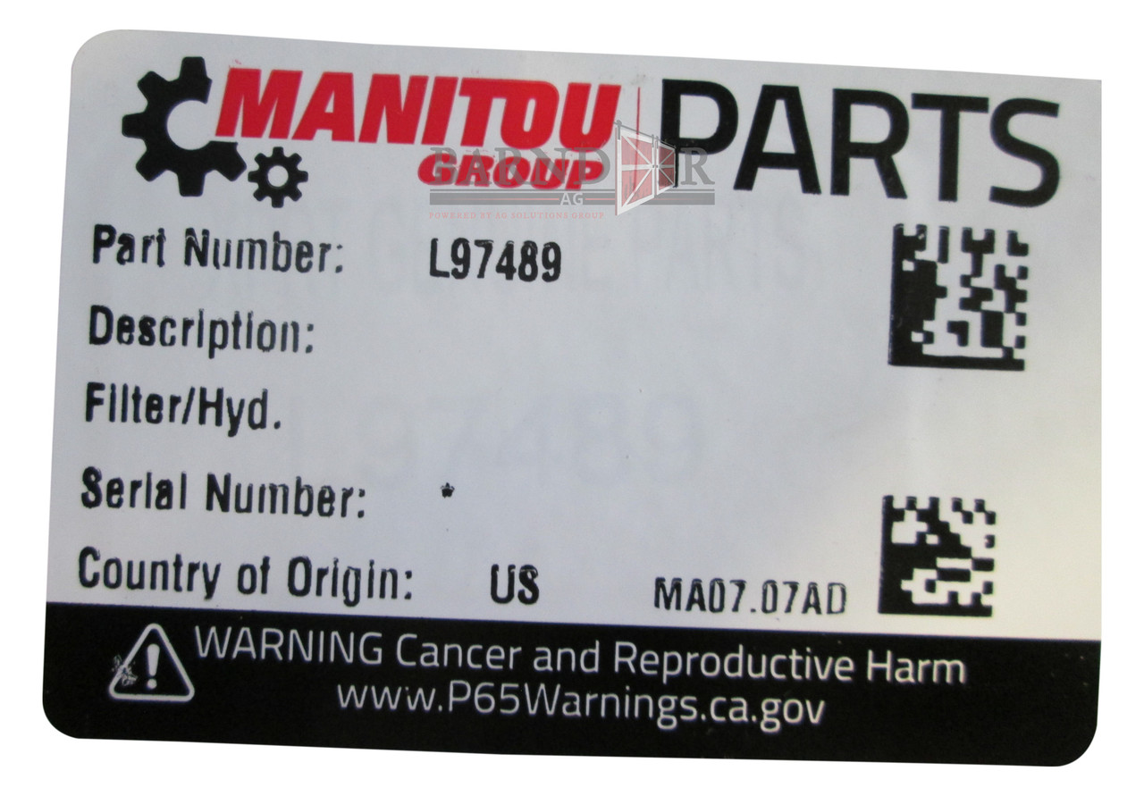 Manitou Hydraulic Filter | L97489