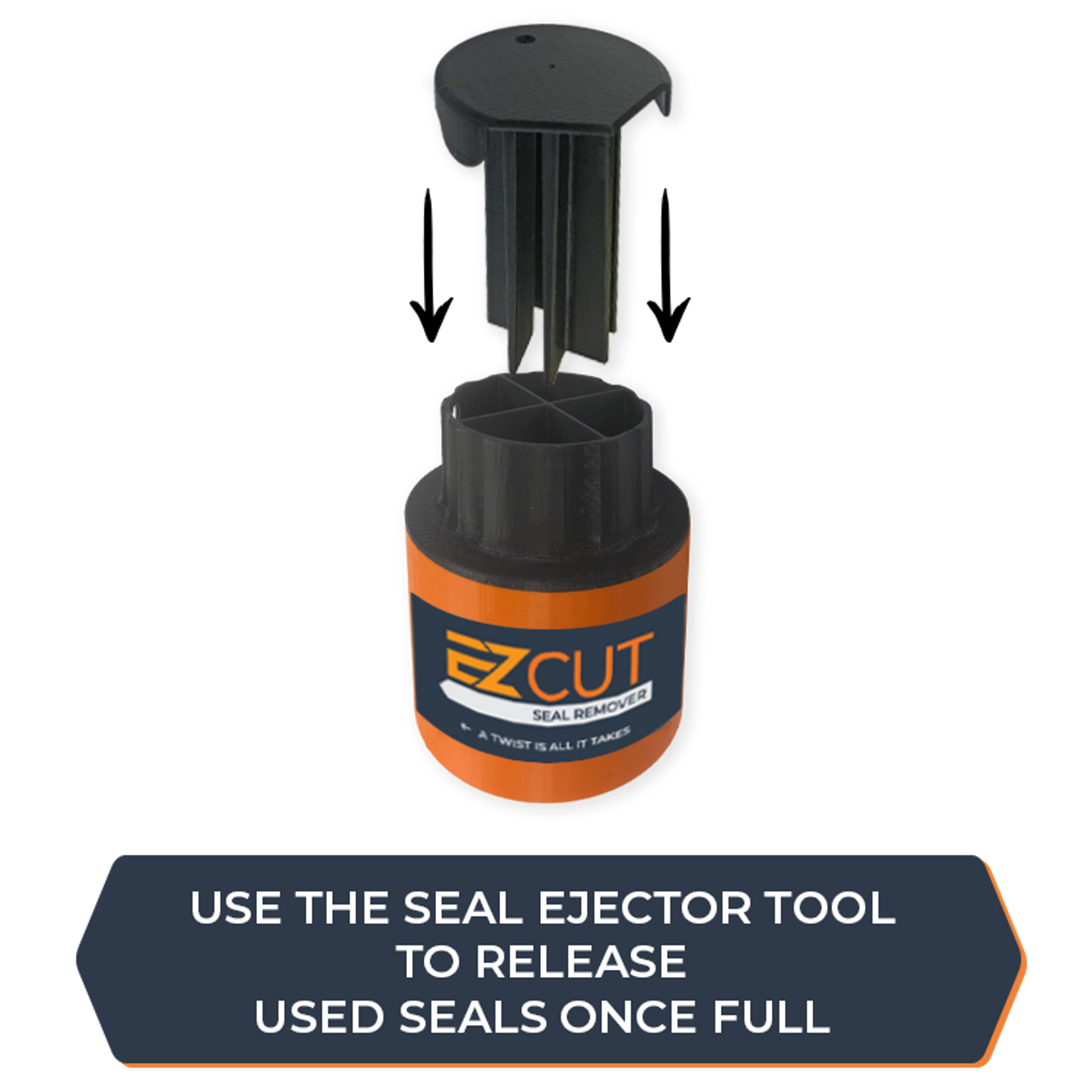 EZ Cut Seal Remover ejector tool releasing used seals
