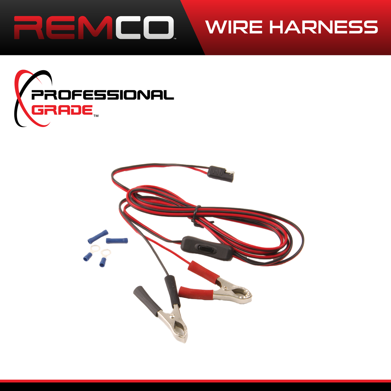 Remco 16AWG Wiring Harness w/ On/Off Switch and Battery Clips | 901-004-R