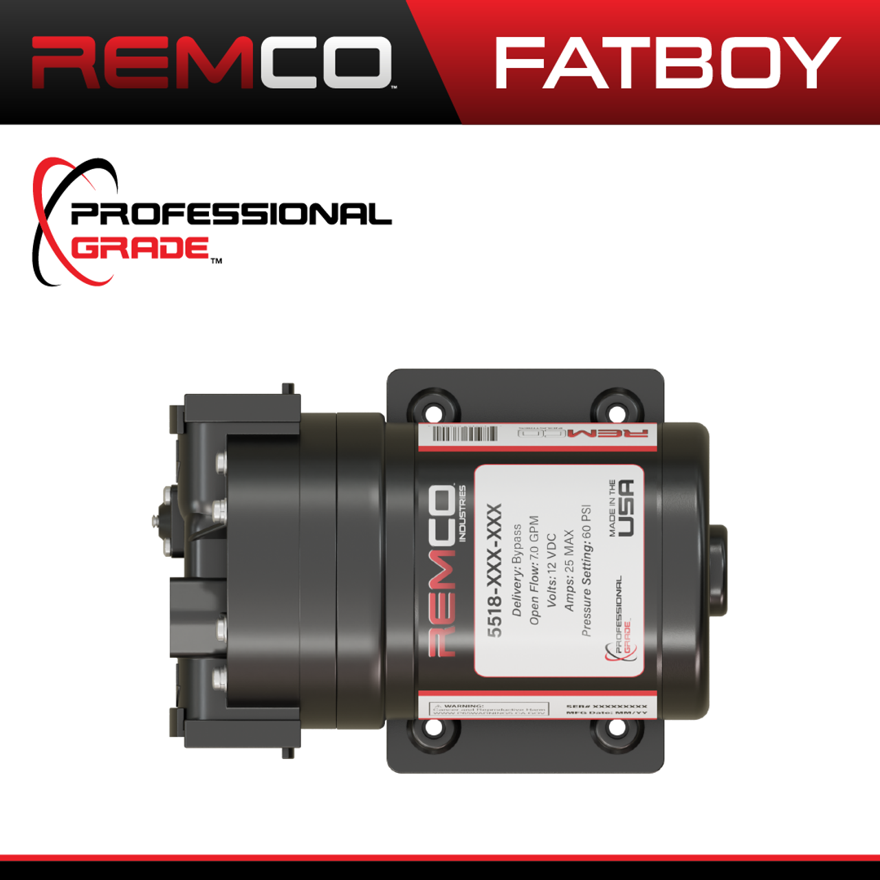 Professional Grade Fatboy 115VAC BY-Pass Pump | 5518-2E1-69C