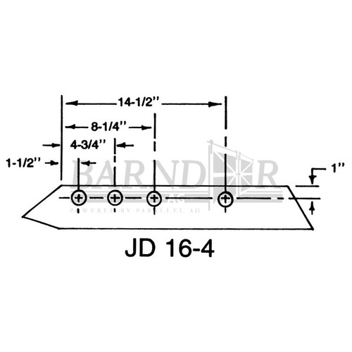 Granit Wiese Plow share, 16" 4 bolt JD | WLWD164